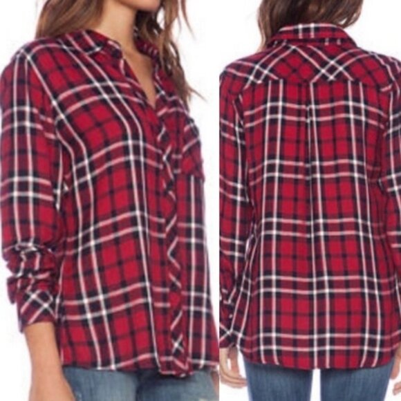 Rails Tops - Rails Hunter Carmine Striped Button Down Blouse Top Size Small